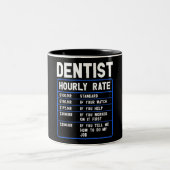 Funny Dentist Hourly Rate Two-Tone Coffee Mok (Center)