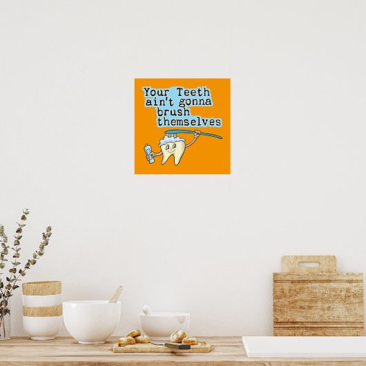 Funny Dentist Kantoor Art Poster (Keuken)