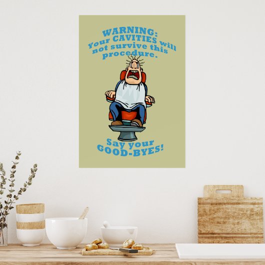 Funny Dentist Kantoor Wall Art Poster (Keuken)