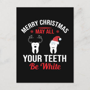 Funny Dentist office Christmas Holiday Postcard Feestdagenkaart