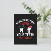 Funny Dentist office Christmas Holiday Postcard Feestdagenkaart (Staand voorkant)