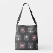 Funny Dentist Pattern - Cute Dental Hygienist Crossbody Tas (Achterkant)