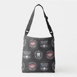 Funny Dentist Pattern - Cute Dental Hygienist Crossbody Tas
