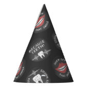 Funny Dentist Pattern - Cute Dental Hygienist Feesthoedjes (Links)