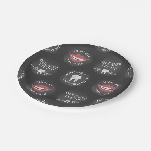 Funny Dentist Pattern - Cute Dental Hygienist Papieren Bordje (Gekanteld)