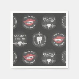 Funny Dentist Pattern - Cute Dental Hygienist Servet