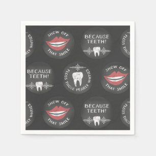 Funny Dentist Pattern - Cute Dental Hygienist Servet
