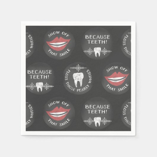 Funny Dentist Pattern - Cute Dental Hygienist Servet (Voorkant)