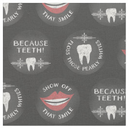 Funny Dentist Pattern - Cute Dental Hygienist Stof