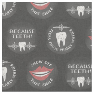 Funny Dentist Pattern - Cute Dental Hygienist Stof