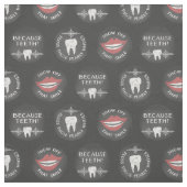 Funny Dentist Pattern - Cute Dental Hygienist Stof (Swatch)