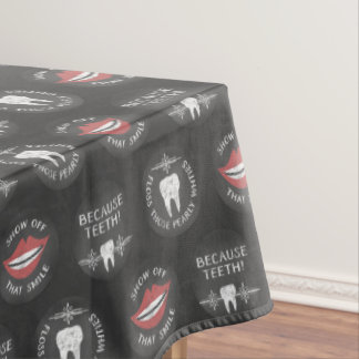 Funny Dentist Pattern - Cute Dental Hygienist Tafelkleed