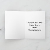 Funny Dentist Retirement Humor Card Kaart (Binnen)