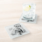 Funny Dentist Sketch Glazen Onderzetter (Schuin)