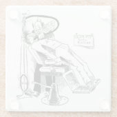 Funny Dentist Sketch Glazen Onderzetter (Achterkant)