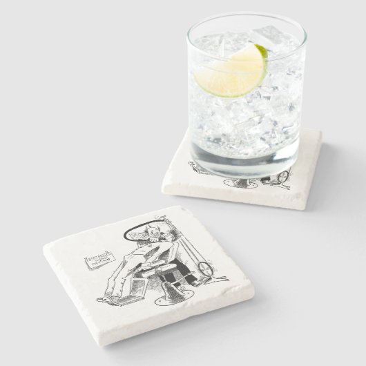 Funny Dentist Sketch Stenen Onderzetter (Zijkant)