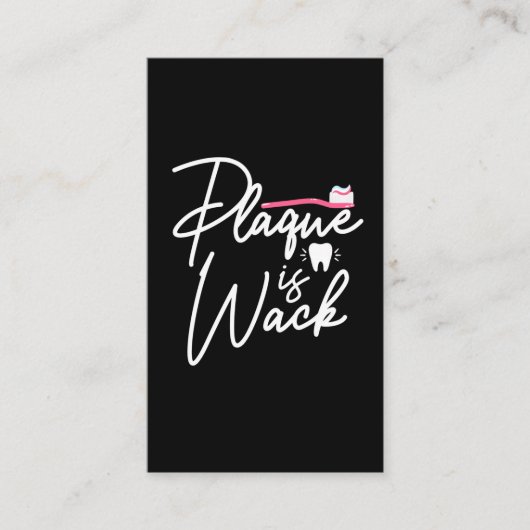 Funny Dentistry Plaque Dental Assistant Visitekaartje (Voorkant)