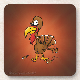Funny Derp Turkey Cartoon Onderzetter