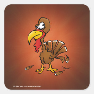 Funny Derp Turkey Cartoon Vierkante Sticker
