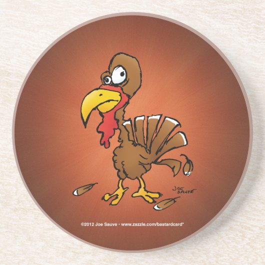 Funny Derp Turkey Cartoon Zandsteen Onderzetter (Voorkant)