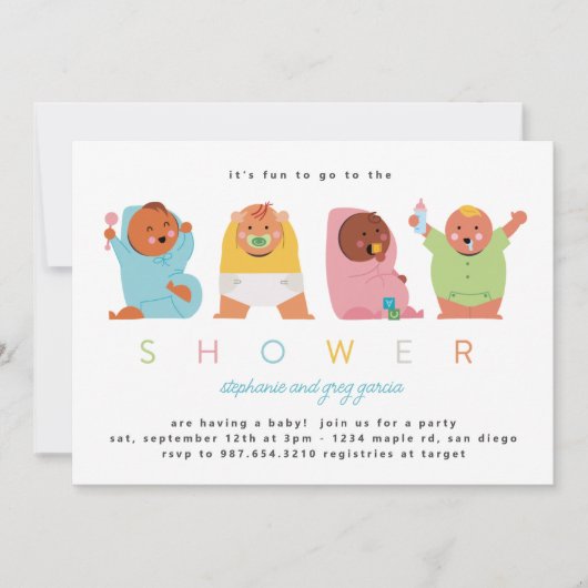 Funny Derpy Babies Invitation Kaart (Voorkant)