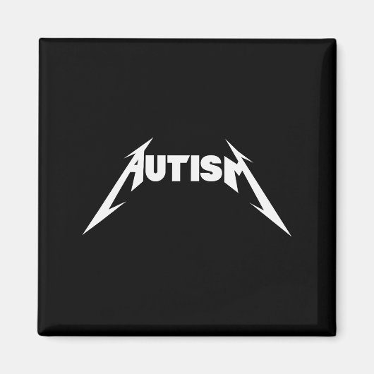 Funny Design Autism Skeleton Meme Metal Rock For M Magneet (Voorkant)