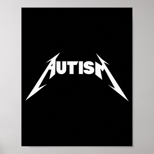 Funny Design Autism Skeleton Meme Metal Rock For M Poster (Voorkant)
