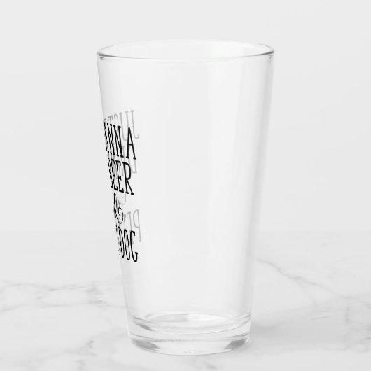 Funny Design for Dog and Beer Lovers Glas (Links)