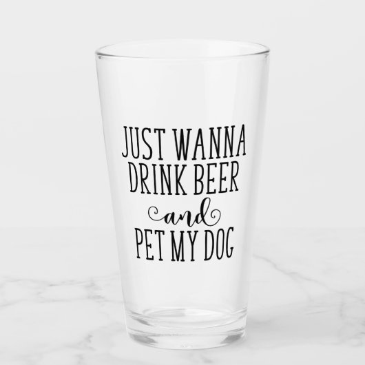 Funny Design for Dog and Beer Lovers Glas (Voorkant)