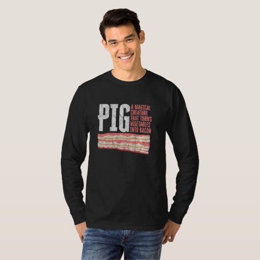 Funny Design of Bacon verandert groenten in Baco T-shirt (Voorkant volledig)