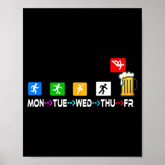 Funny Design Sayings Week Finally Friday Weekender Poster (Voorkant)
