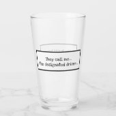 Funny Designated Driver Superheld Typography Glas (Achterkant)