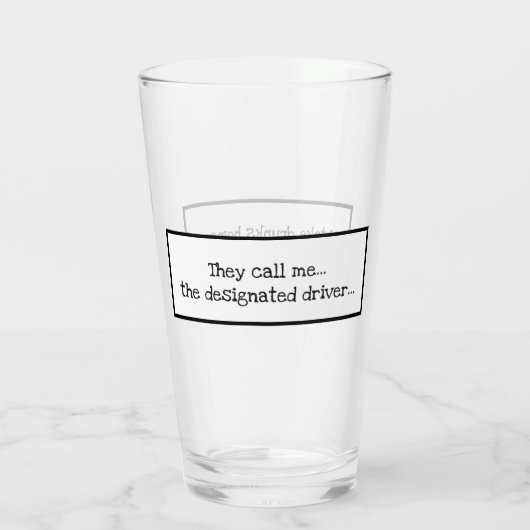 Funny Designated Driver Superheld Typography Glas (Achterkant)