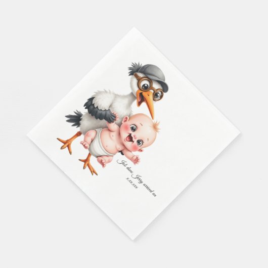 Funny designed paper napkins baby shower adjust  servet (Hoek)