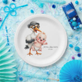 Funny designed paper plates baby shower adjust  papieren bordje (Feest)