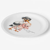 Funny designed paper plates baby shower adjust  papieren bordje (Gekanteld)