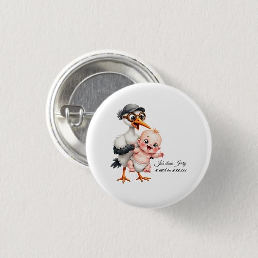 Funny designed sticker buttons baby shower adjust  (Voorkant /achterkant)