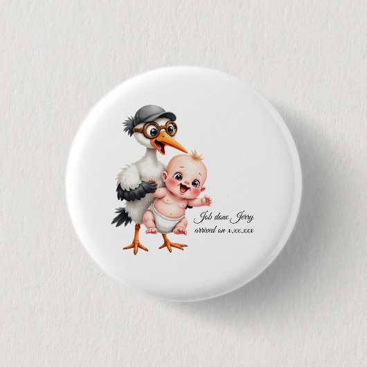 Funny designed sticker buttons baby shower adjust  (Voorkant)
