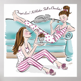 Funny Dessert Friends Vergeet Love Poster