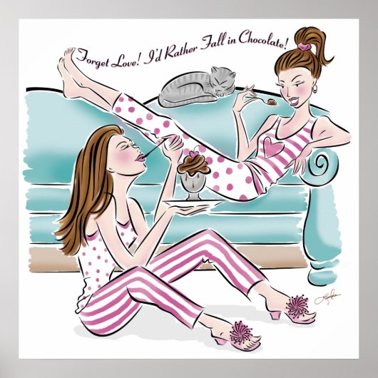 Funny Dessert Friends Vergeet Love Poster (Voorkant)