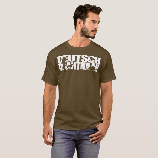 Funny Deutsch Drahthaar dog     giftHund T-shirt (Voorkant volledig)