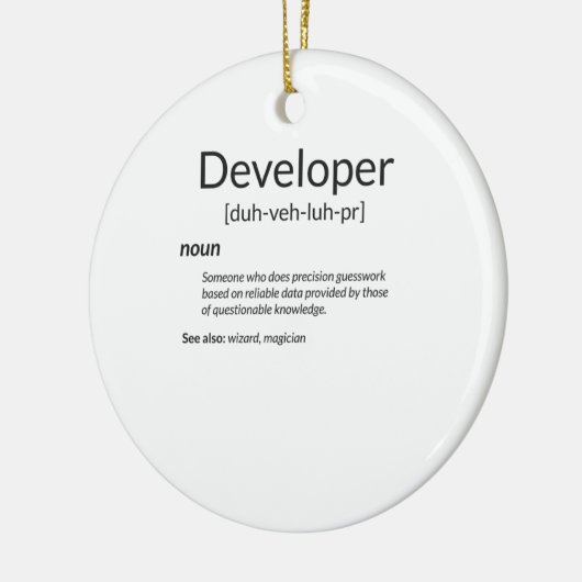 Funny Developers Gift Developer Definition Gift Keramisch Ornament (Links)
