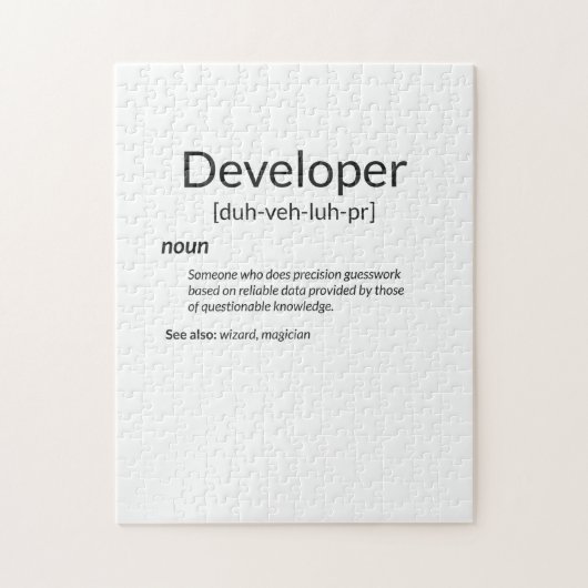 Funny Developers Gift Developer Definition Gift Legpuzzel (Verticaal)