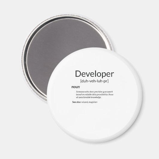 Funny Developers Gift Developer Definition Gift Magneet (Voorkant / Achterkant)