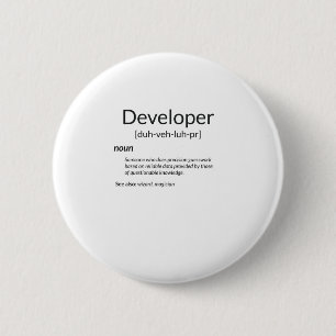 Funny Developers Gift Developer Definition Gift Ronde Button 5,7 Cm