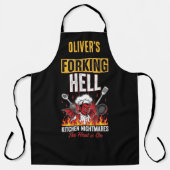Funny Devil Chef Forking Hell Kitchen Nightmares Schort (Voorkant)
