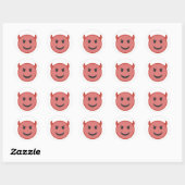Funny Devil Emoji Red Smile Ronde Sticker (Vel)