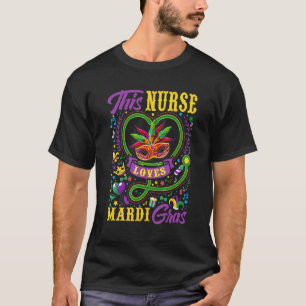 Funny Deze verpleegster houdt van Mardi Gras Crawf T-shirt