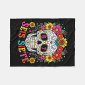 Funny Dia De Los Muertos Sugar Skull Seis Siete 67 Fleece Deken (Voorkant (Horizontaal))