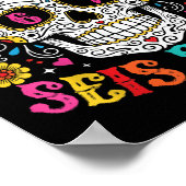 Funny Dia De Los Muertos Sugar Skull Seis Siete 67 Poster (Hoek)